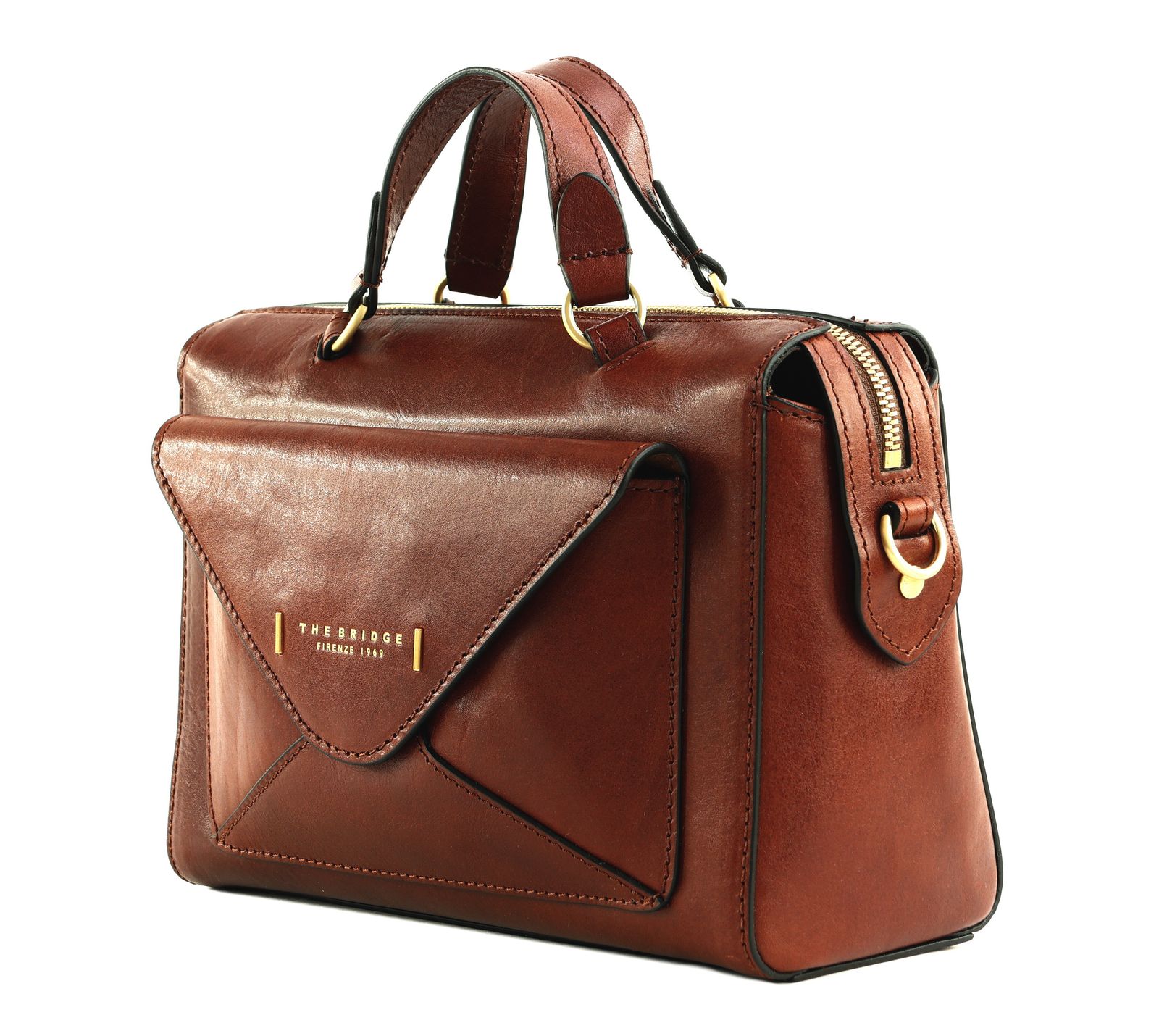 THE BRIDGE Frida Boston Bag Marrone 14 / Oro THE BRIDGE Frida Boston Bag Marrone 14 / Oro