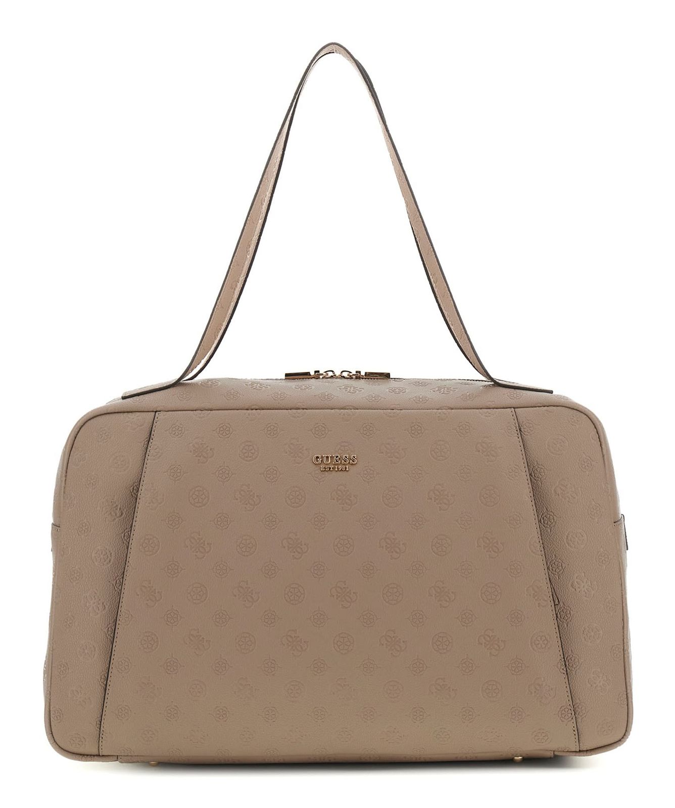 GUESS Devon Travel Tote Taupe Logo
