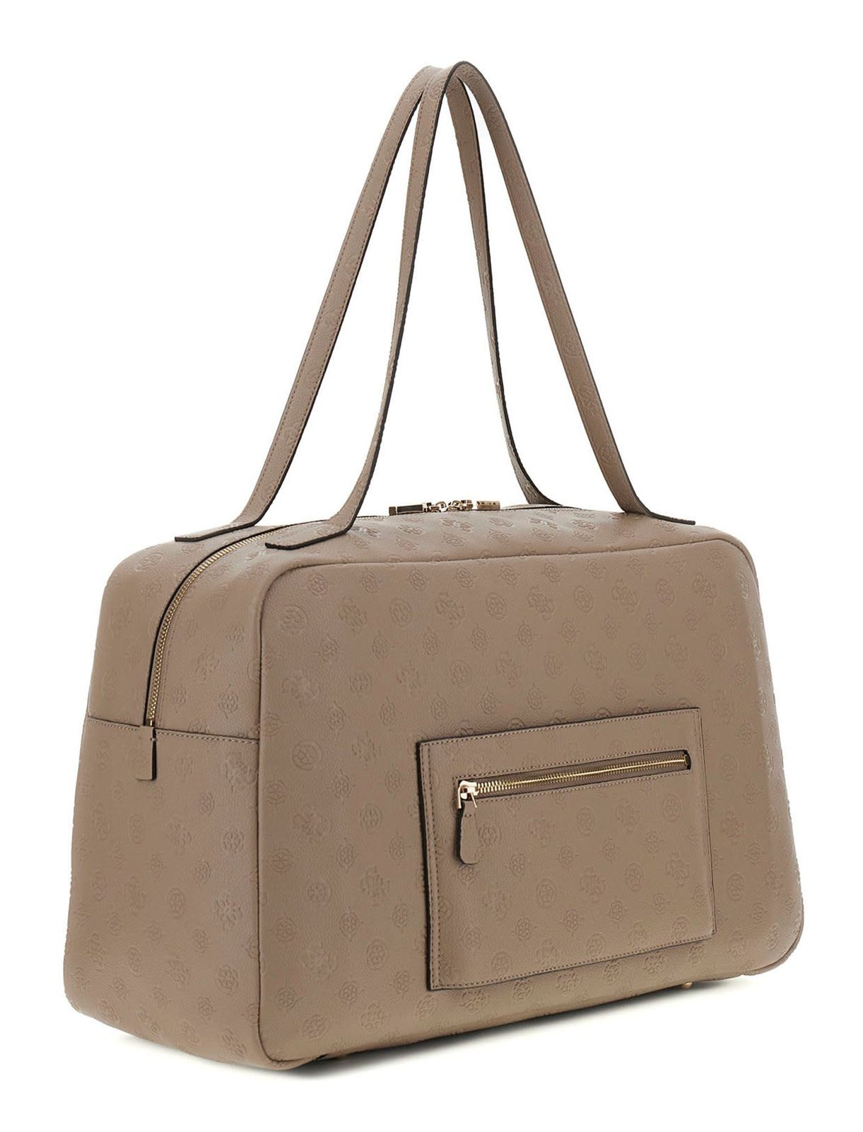 GUESS Devon Travel Tote Taupe Logo GUESS Devon Travel Tote Taupe Logo