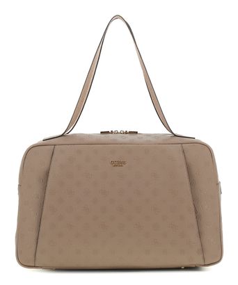 GUESS Devon Travel Tote Taupe Logo