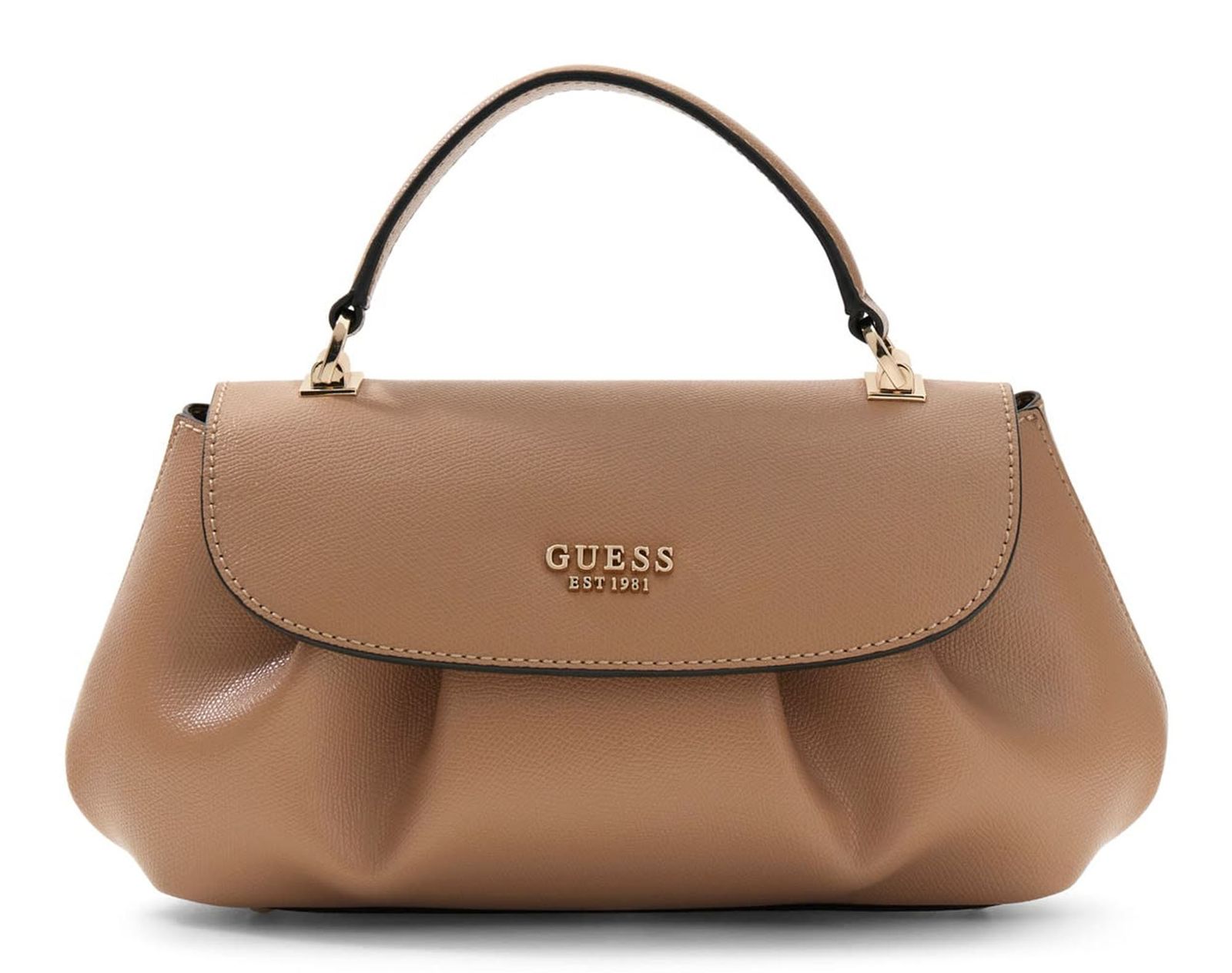 GUESS Amorette Top Handle Flap Bag Beige
