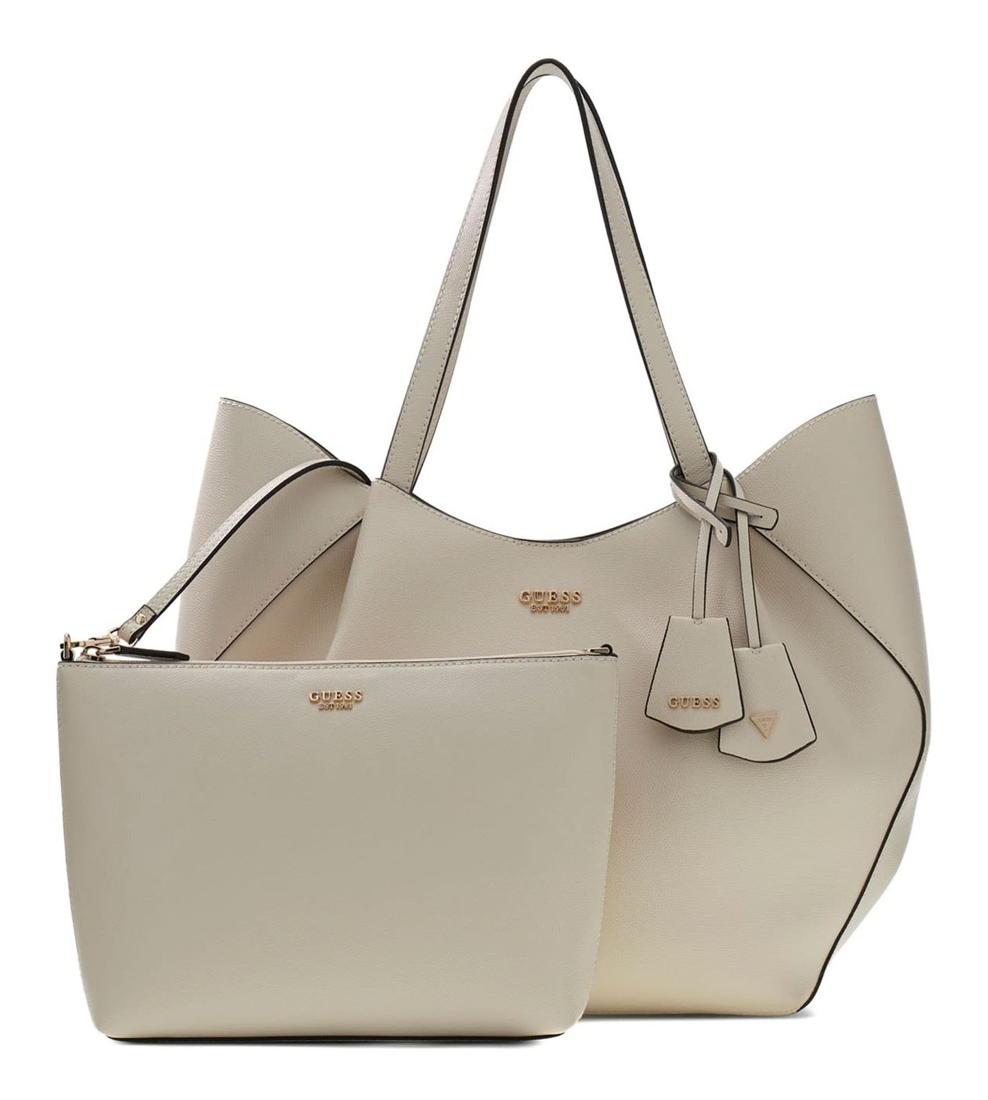 GUESS Amorette 2 in 1 Tote Bag Cream White