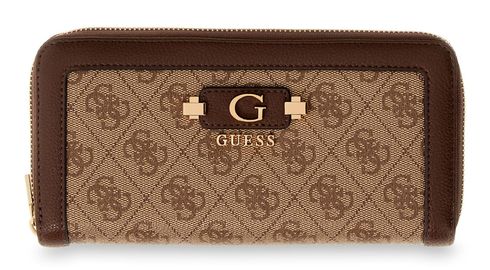 GUESS Lindsey SLG Zip Around Wallet L Latte Logo