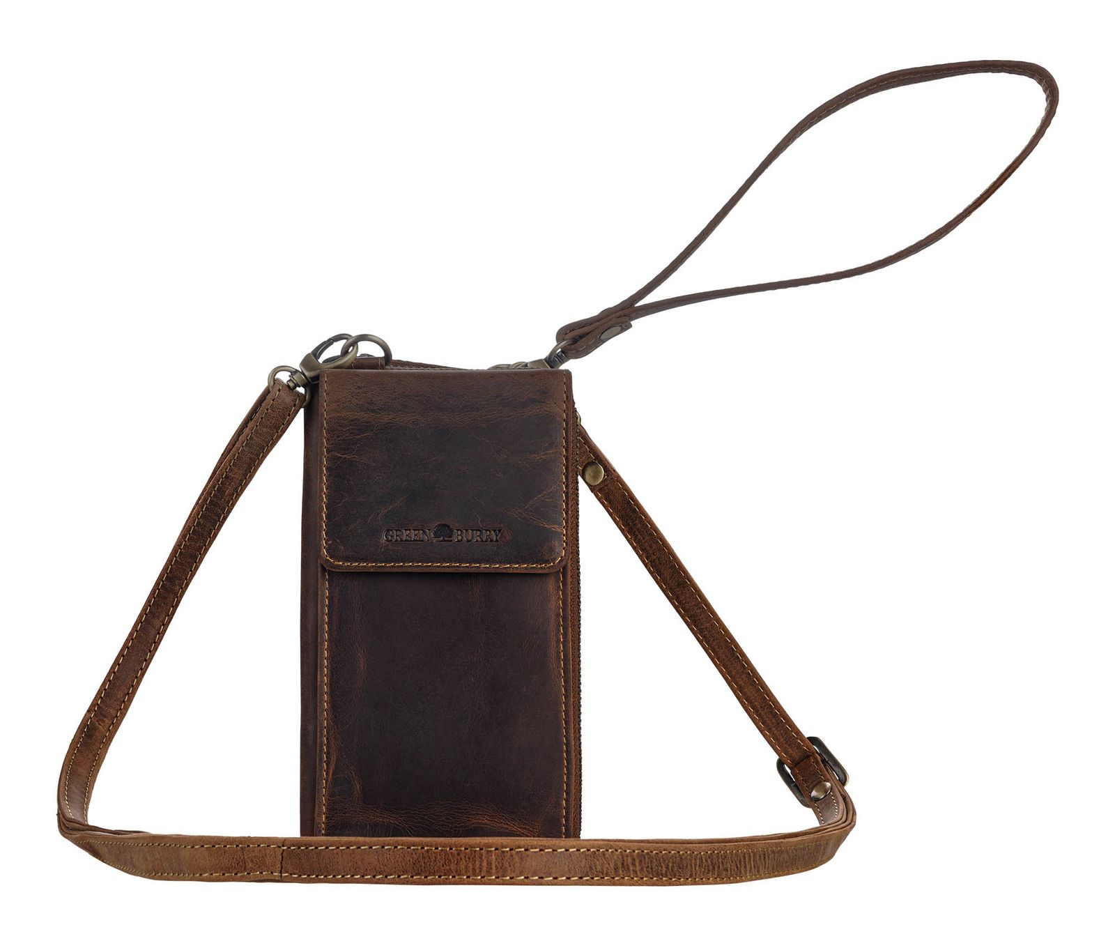 GREENBURRY Vintage Phone Case RFID Brown