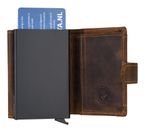 GREENBURRY Vintage Original RFID Card Slider Coin Brown