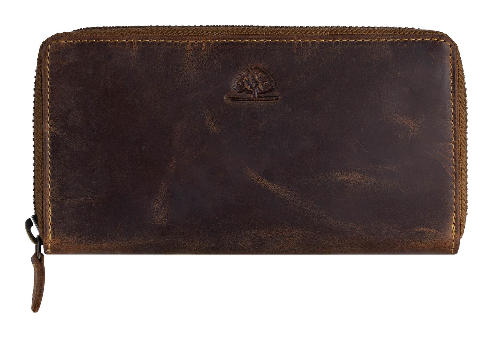 GREENBURRY Vintage Zip Around Wallet Brown