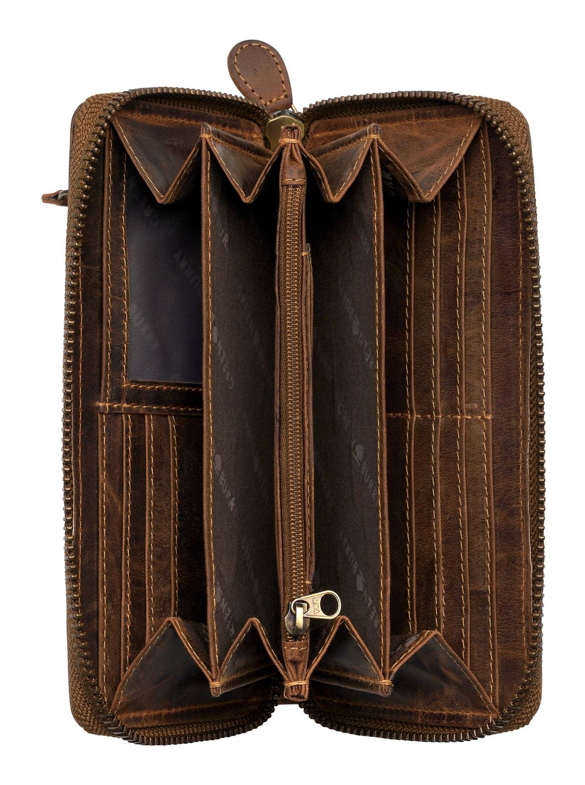 GREENBURRY Vintage Zip Around Wallet Brown GREENBURRY Vintage Zip Around Wallet Brown