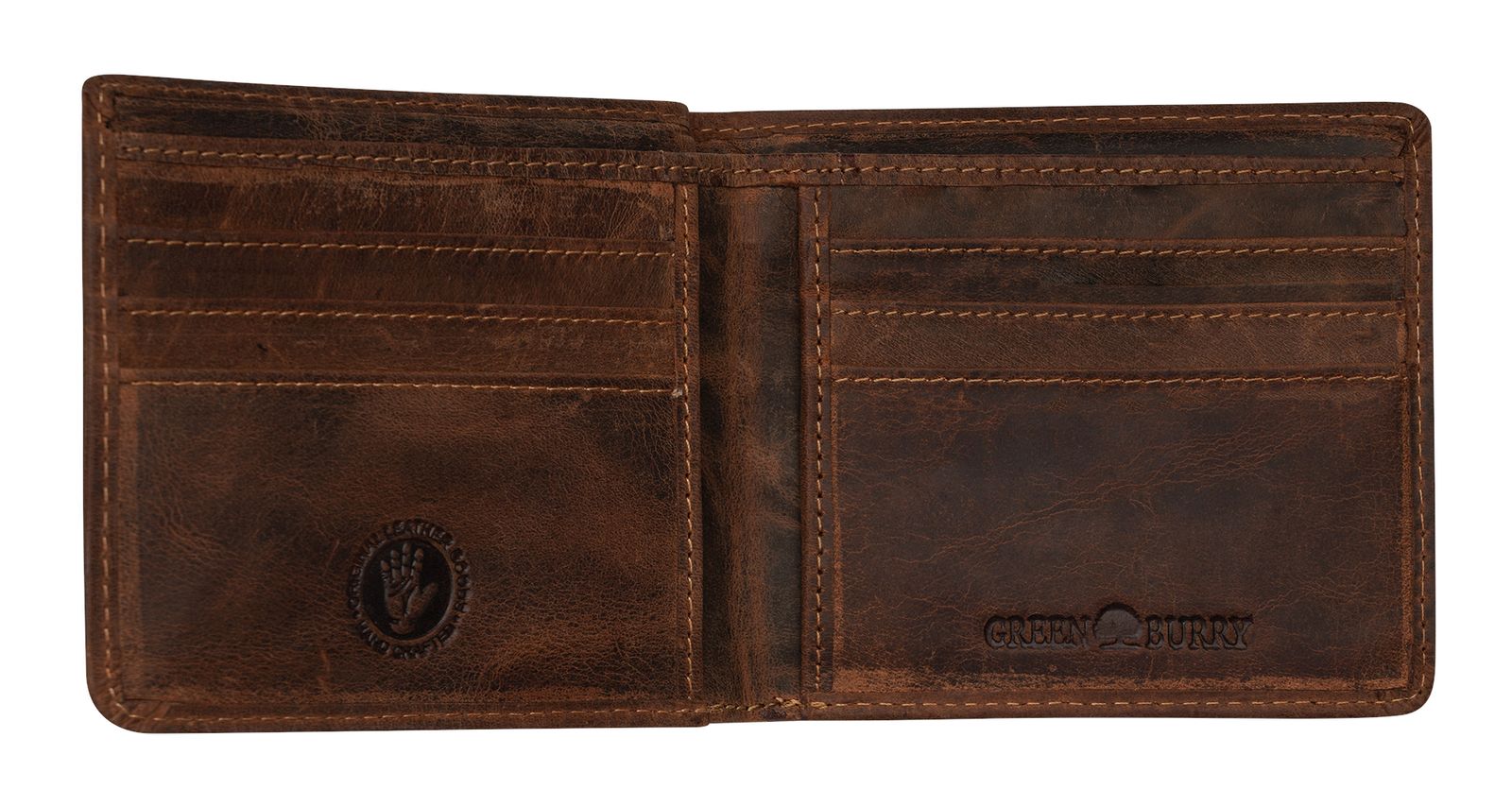 GREENBURRY Vintage Card Holder RFID Secret Brown GREENBURRY Vintage Card Holder RFID Secret Brown