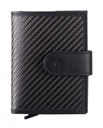 GREENBURRY Vintag Carbon / Nappe RFID Card Slider Coin XL Black