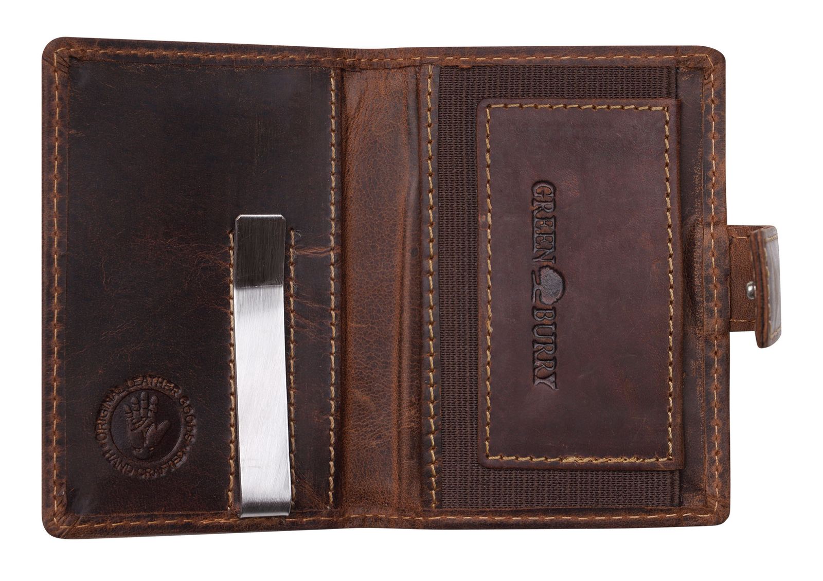 GREENBURRY Vintage Card-Clip Case RFID Brown GREENBURRY Vintage Card-Clip Case RFID Brown