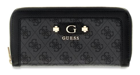 GUESS Lindsey SLG Zip Around Wallet L Coal Logo