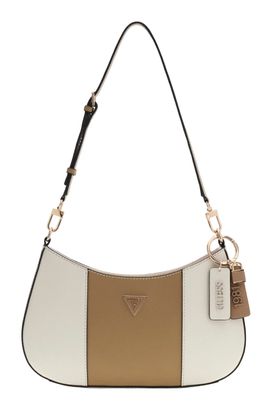 GUESS Noelle II Top Zip Shoulder Bag Cream White / Beige