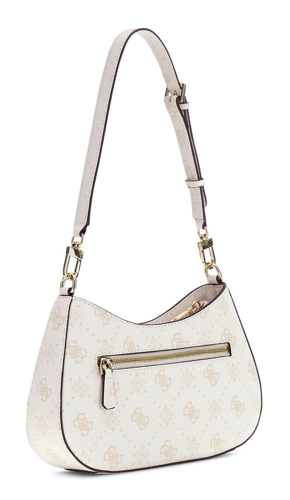 GUESS Emelie Logo Top Zip Shoulder Bag White Logo GUESS Emelie Logo Top Zip Shoulder Bag White Logo