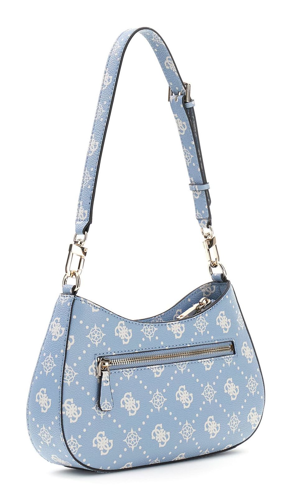 GUESS Emelie Logo Top Zip Shoulder Bag Light Blue Logo GUESS Emelie Logo Top Zip Shoulder Bag Light Blue Logo