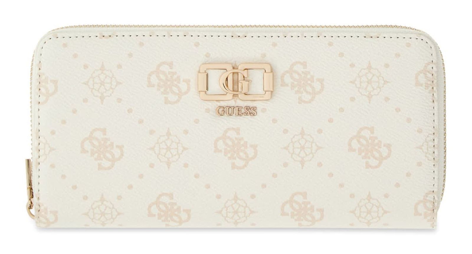 GUESS Emelie Logo SLG Zip Around Wallet L White Logo