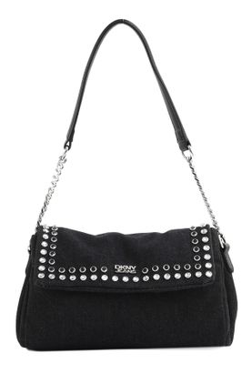 DKNY Milla Flap Crossbody Bag Blk Denim