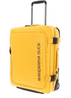 MANDARINA DUCK Eco Coated Wheeled Duffle S Duck Yellow MANDARINA DUCK Eco Coated Wheeled Duffle S Duck Yellow