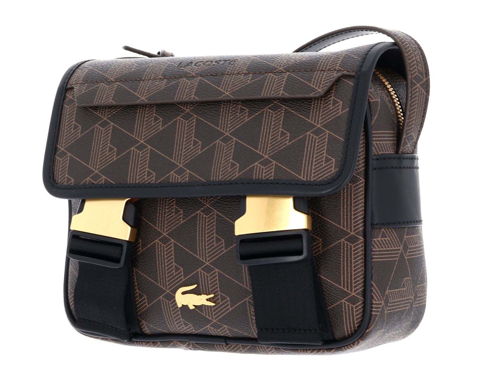 LACOSTE Messenger Bag Mono Slate Black Shitake LACOSTE Messenger Bag Mono Slate Black Shitake