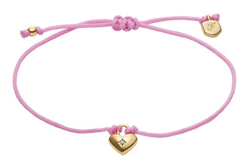 FOSSIL Sutton Mini Moments Heart Bracelet Dusty Pink Gold-Tone