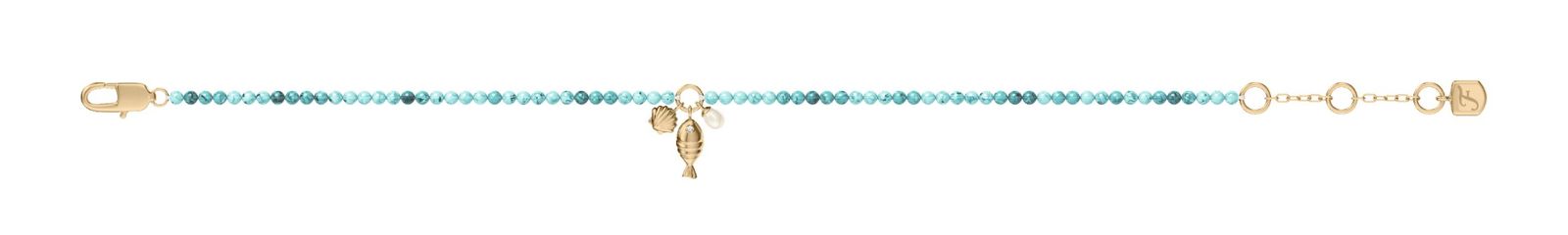 FOSSIL Sutton By The Sea Beaded Shell Bracelet Turquoise Blue Acrylic FOSSIL Sutton By The Sea Beaded Shell Bracelet Turquoise Blue Acrylic