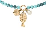 FOSSIL Sutton By The Sea Beaded Shell Bracelet Turquoise Blue Acrylic FOSSIL Sutton By The Sea Beaded Shell Bracelet Turquoise Blue Acrylic