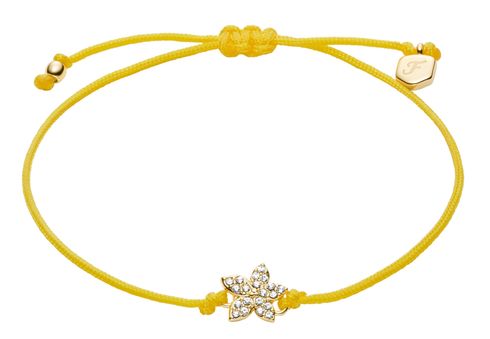 FOSSIL Sutton Mini Moments Pavé Flower Bracelet Yellow Gold-Tone