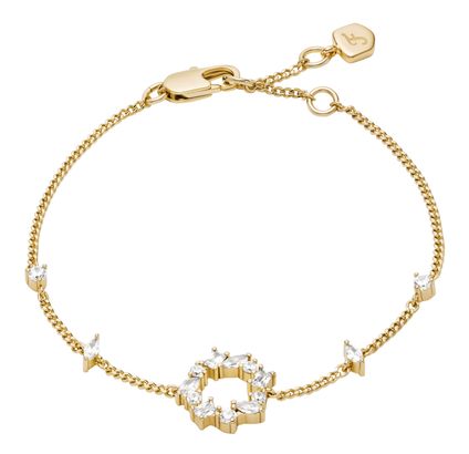 FOSSIL Ellis Mixed Shapes Brass Station Bracelet Gold-Tone FOSSIL Ellis Mixed Shapes Brass Station Bracelet Gold-Tone