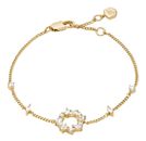 FOSSIL Ellis Mixed Shapes Brass Station Bracelet Gold-Tone