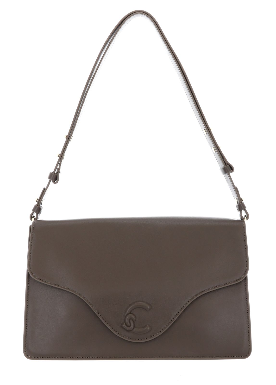 COCCINELLE C-Me Softy Smooth Shoulder Bag M Fango