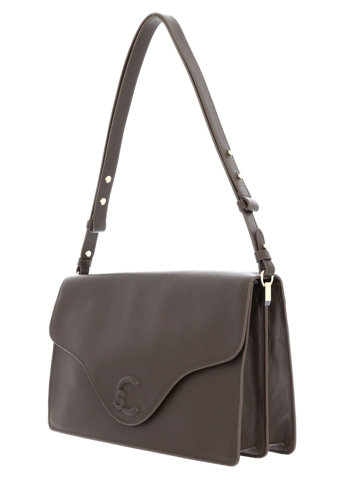 COCCINELLE C-Me Softy Smooth Shoulder Bag M Fango COCCINELLE C-Me Softy Smooth Shoulder Bag M Fango