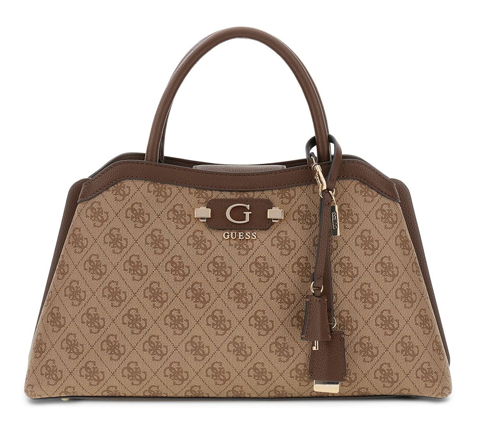 GUESS Lindsey Girlfriend Satchel Latte Logo GUESS Lindsey Girlfriend Satchel Latte Logo