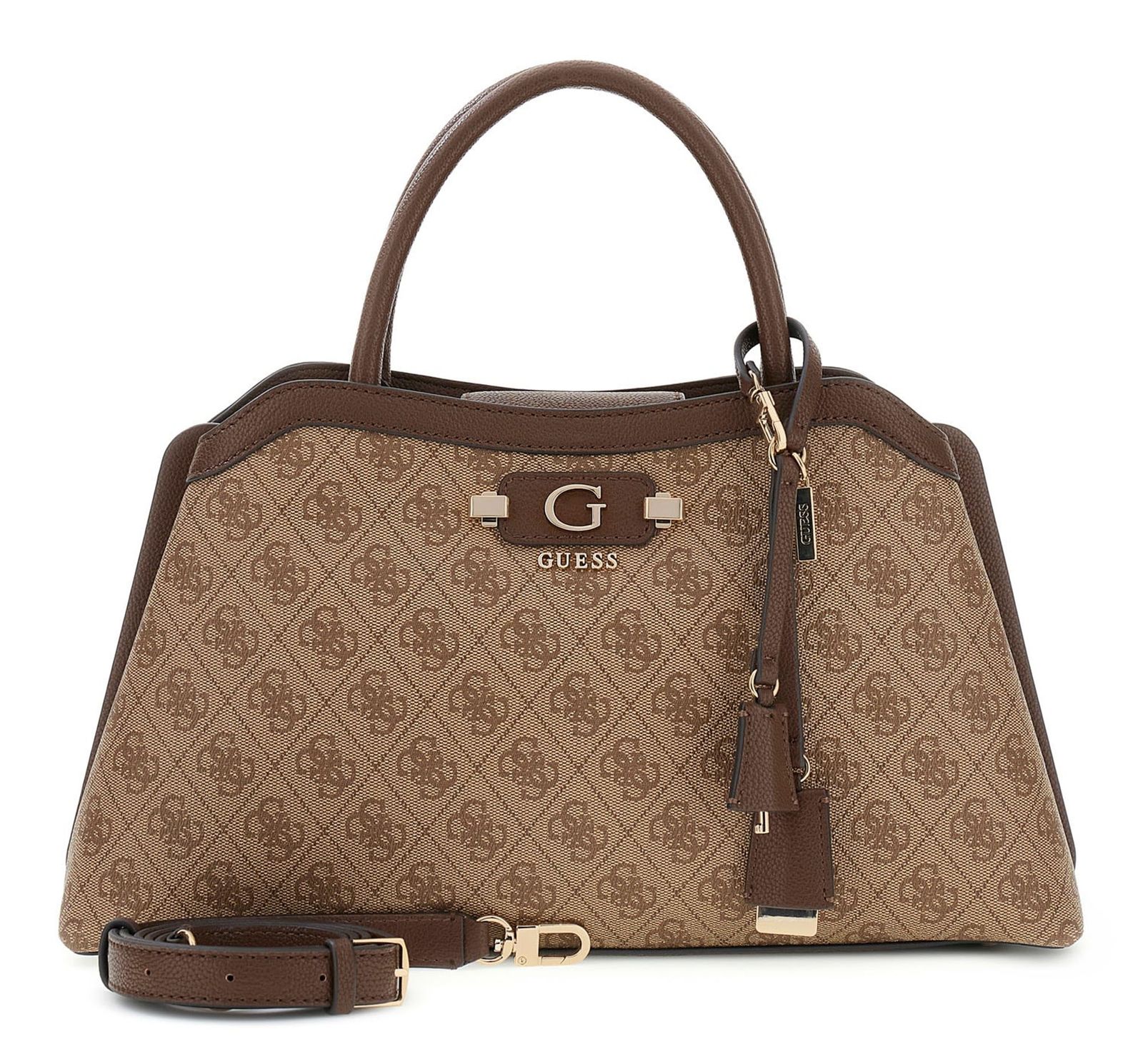 GUESS Lindsey Girlfriend Satchel Latte Logo