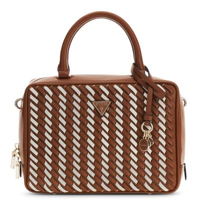 GUESS Kora Box Satchel Caramel