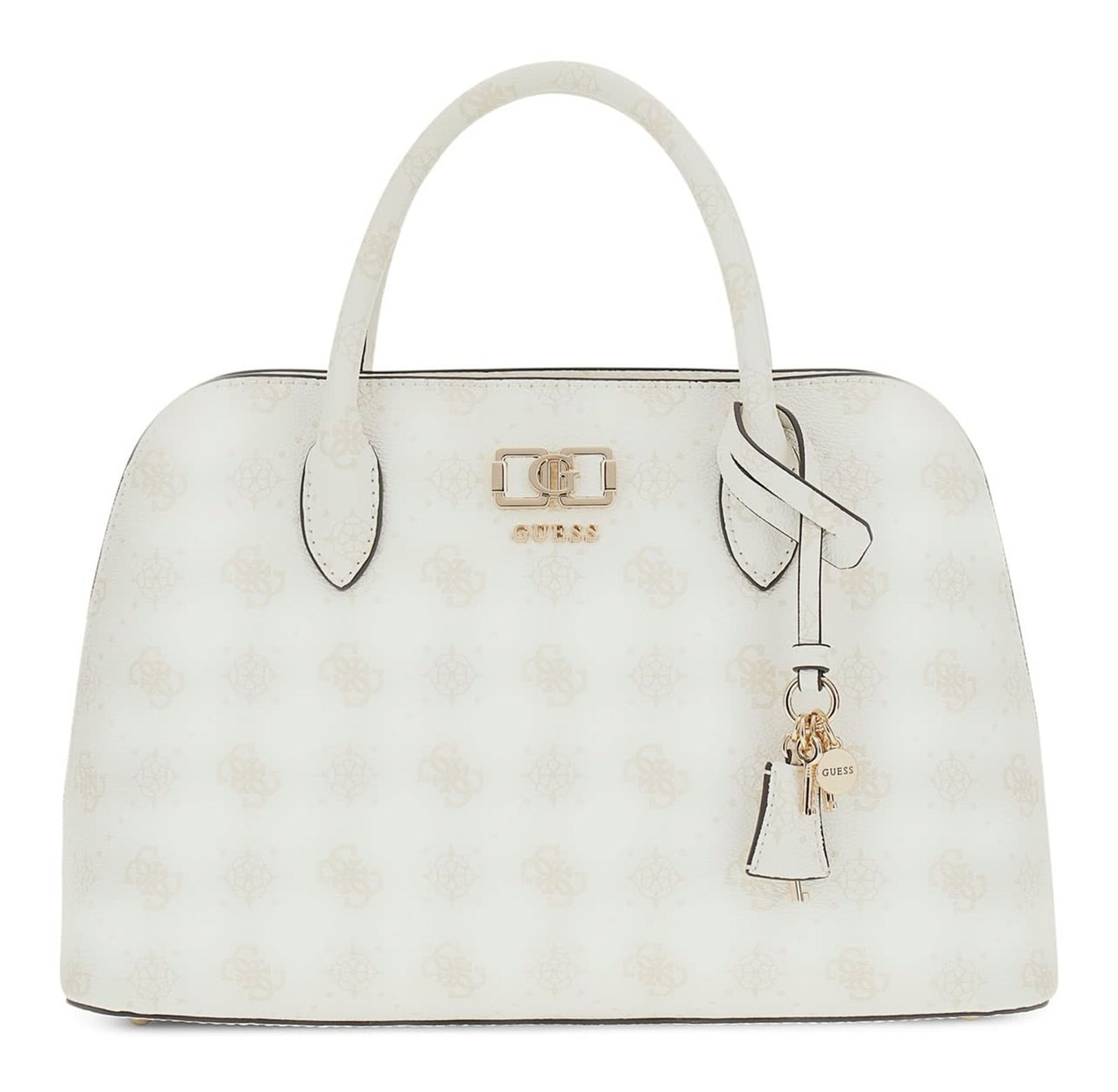 GUESS Emelie Logo Two Comp Satchel White Logo GUESS Emelie Logo Two Comp Satchel White Logo