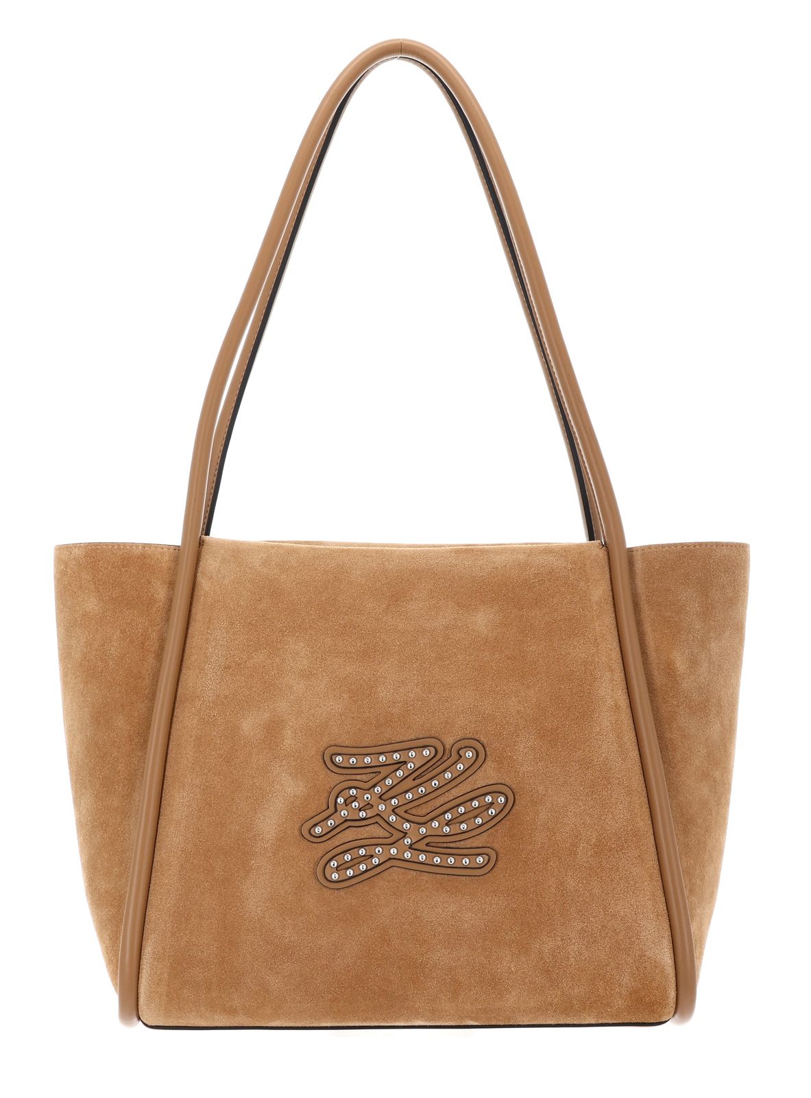 KARL LAGERFELD Le Ballet K / Autograph Patch Tote Suede M Caramel