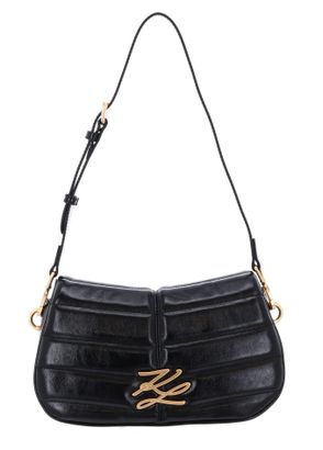 KARL LAGERFELD Le Ballet K / Autograph Quilt Wrinkled Shoulderbag M Black - Vibration Gold KARL LAGERFELD Le Ballet K / Autograph Quilt Wrinkled Shoulderbag M Black - Vibration Gold
