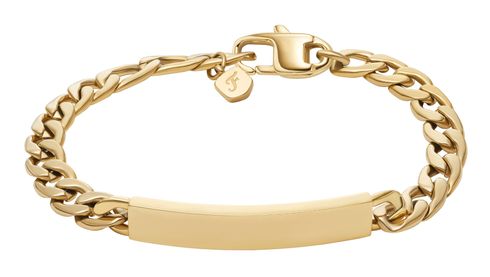 FOSSIL Ellis Stainless Steel ID Bracelet Gold-Tone FOSSIL Ellis Stainless Steel ID Bracelet Gold-Tone