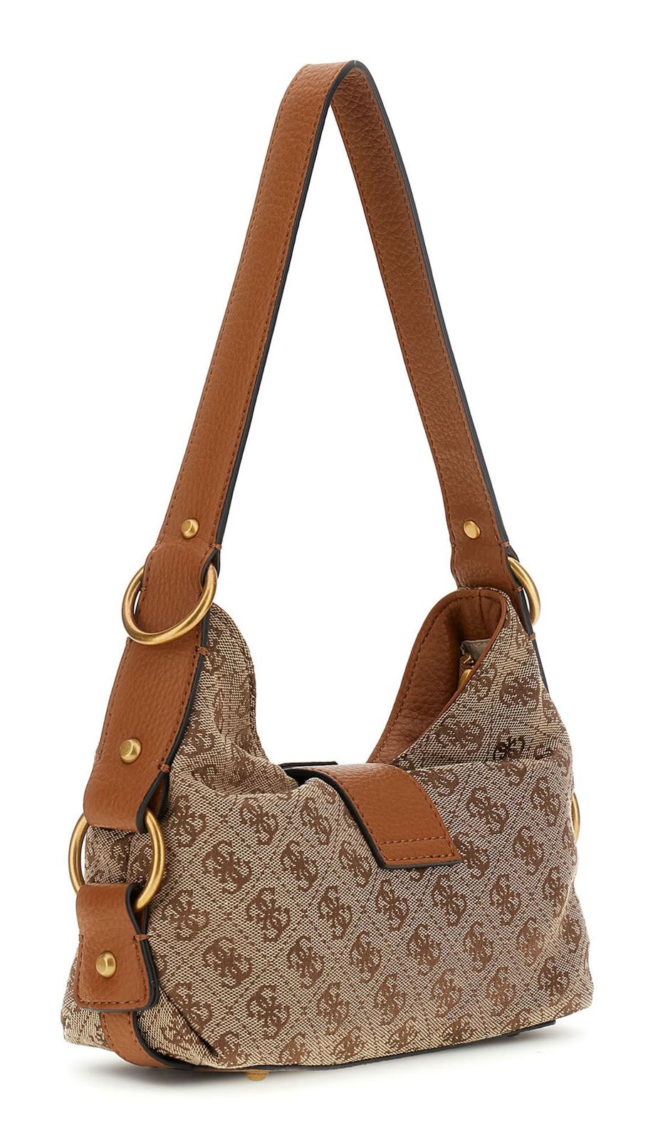 GUESS Camden Mini Shoulder Bag S Latte Logo / Cognac GUESS Camden Mini Shoulder Bag S Latte Logo / Cognac