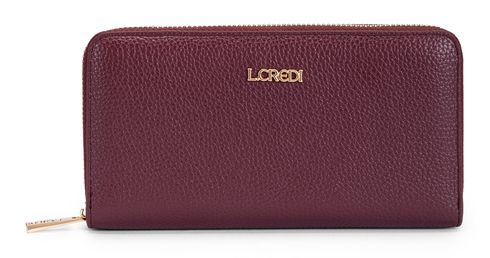 L.CREDI Perla Zip Around Wallet Cherry Shade