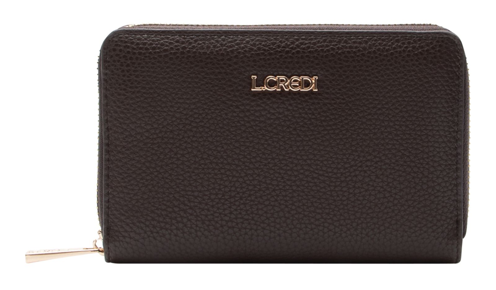 L.CREDI Perla Zip Around Wallet S Chocolate