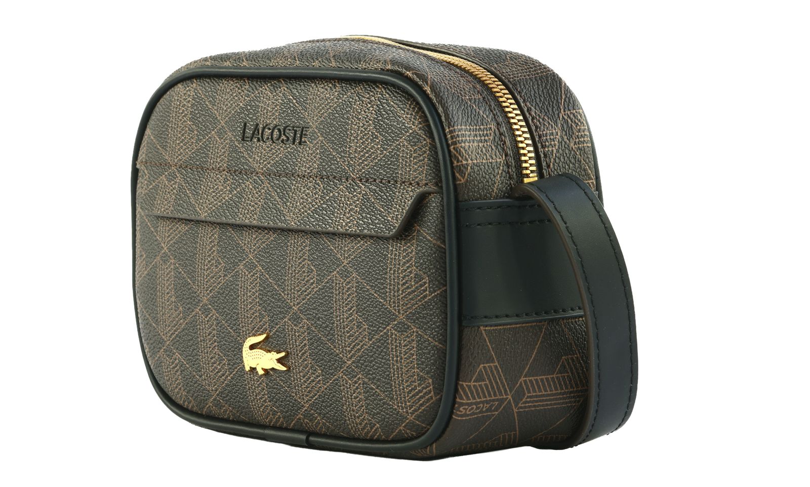 LACOSTE Reporter Bag S Mono Slate Black Shitake LACOSTE Reporter Bag S Mono Slate Black Shitake