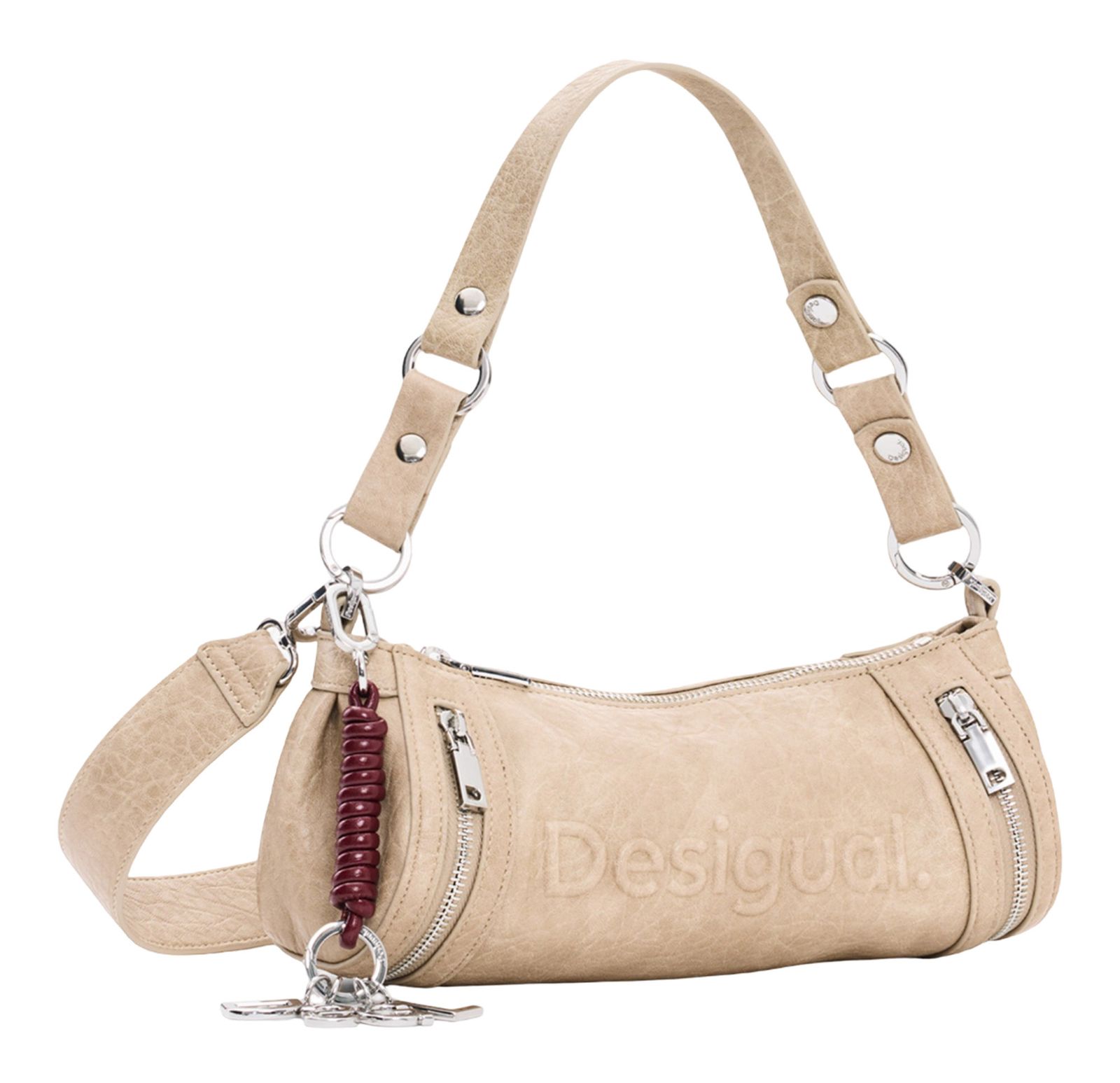 Desigual Half Logo Zarau Crossbody Bag Beige Crude Desigual Half Logo Zarau Crossbody Bag Beige Crude