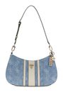 GUESS Noelle II Top Zip Shoulder Bag Denim Logo