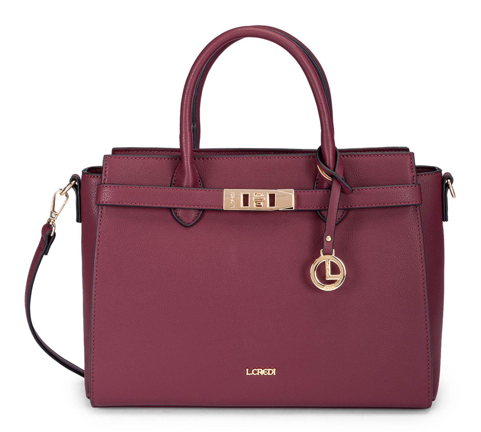 L.CREDI Konstanze Handle Bag Cherry Shade