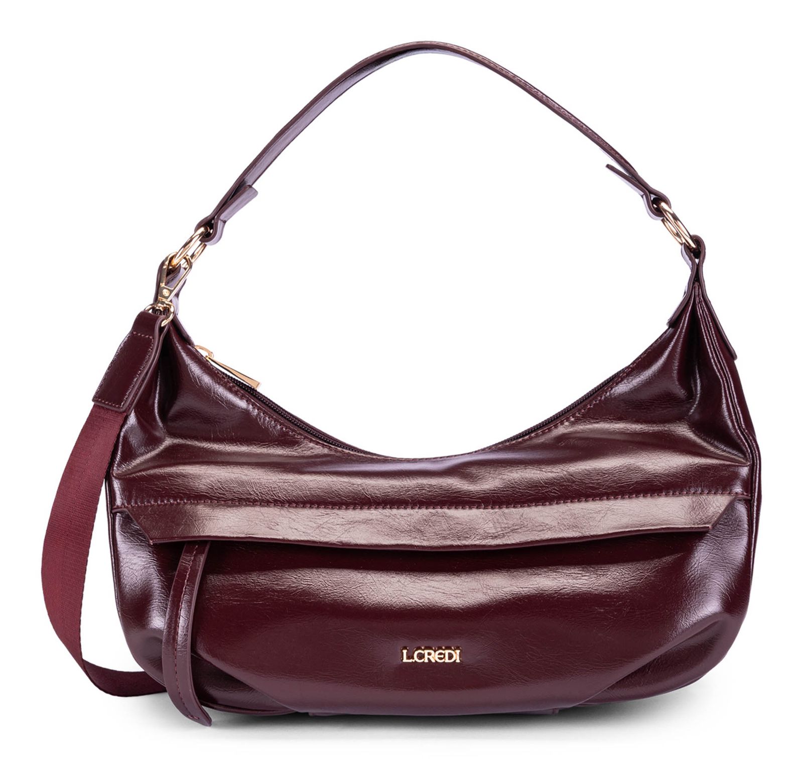 L.CREDI Sohanni Hobo Bag Cherry Shade