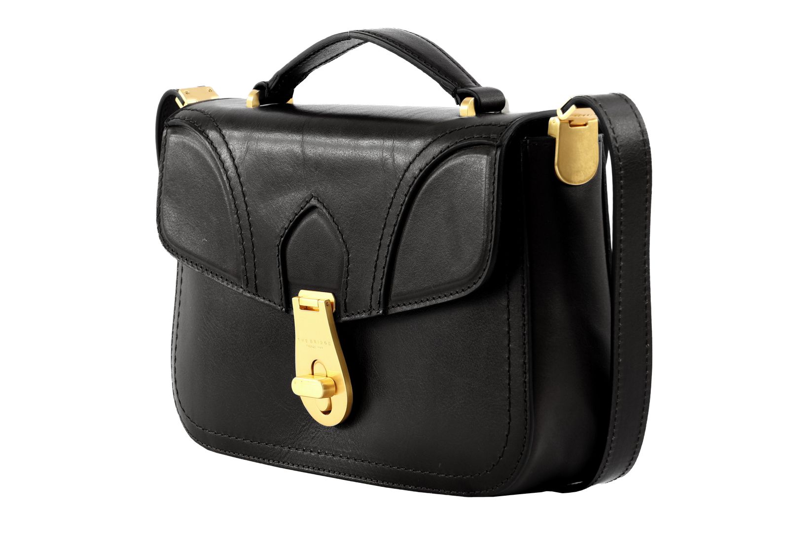 THE BRIDGE Mia Top Handle Bag Nero ORO THE BRIDGE Mia Top Handle Bag Nero ORO