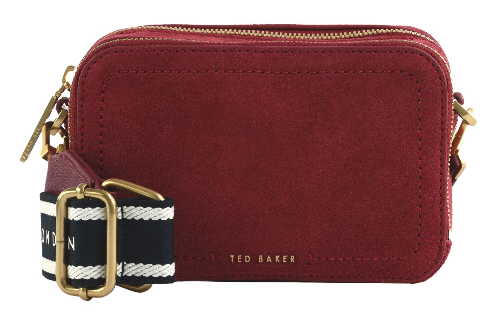 Ted Baker Shayann Webbing Suede Crossbody Camera Bag Dk - Red