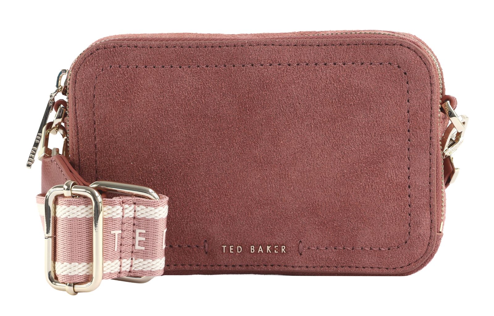 Ted Baker Shayann Webbing Suede Crossbody Camera Bag Pink
