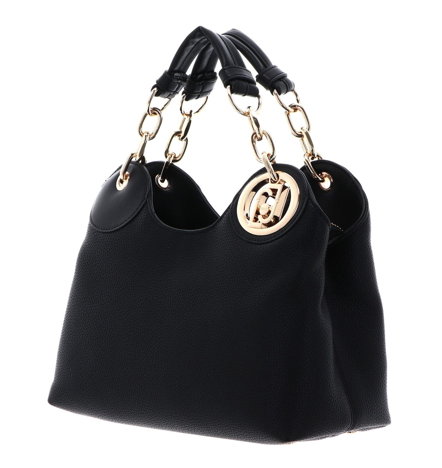 LIU JO Faiza ECS Satchel Bag S Nero / Brass Gold LIU JO Faiza ECS Satchel Bag S Nero / Brass Gold