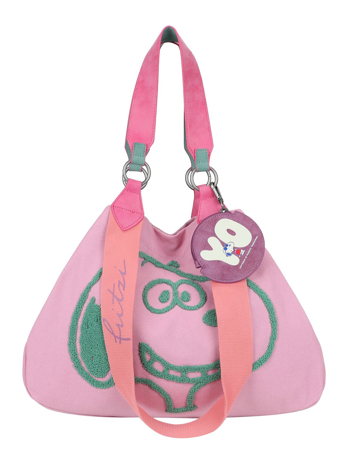 Fritzi aus Preußen Peanuts™ x Fritzi Izzy Medium Smile Flocked Shopper Pink